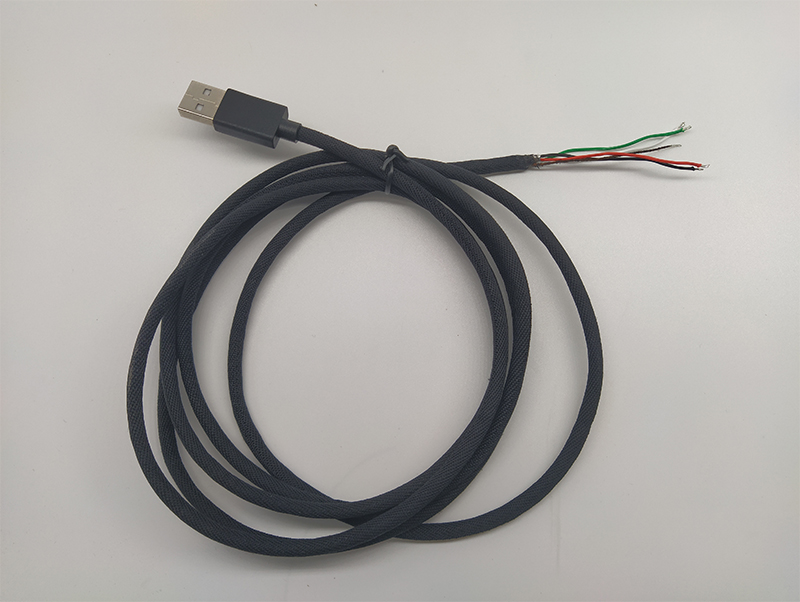 USB單頭黑色布藝編織數據線